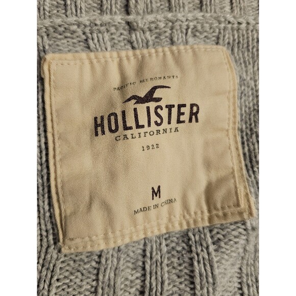 Hollister Sweater Womens M Gray Heather Waterfall Cardigan Cozy Y2K - Picture 7 of 9